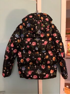Mackage Black Floral Puffer Jacket for Kids